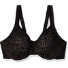 image:imageOlga Womens Sheer Leaves Minimizer BraRich BlackGray Contrast