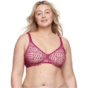 image:imageOlga Womens Sheer Leaves Minimizer BraBoysenberry W Rosewater