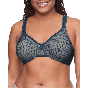 image:imageOlga Womens Sheer Leaves Minimizer BraDeep Teal W Sesame