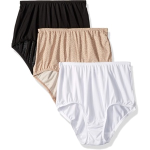 image:imageOlga womens Without a Stitch 3 Pack BriefBlackWhiteToasted Almond Botanical Ditsy
