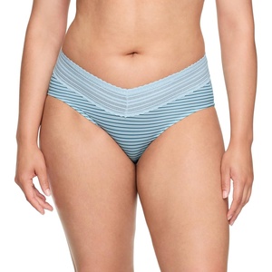 image:imageWarners womens No Pinching No Problems Digfree Comfort Waist With Lace Microfiber Hipster 5609jBaby Blue Pettie Stripes