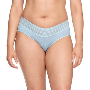 image:imageWarners womens No Pinching No Problems Digfree Comfort Waist With Lace Microfiber Hipster 5609jBaby Blue Printemps Floral