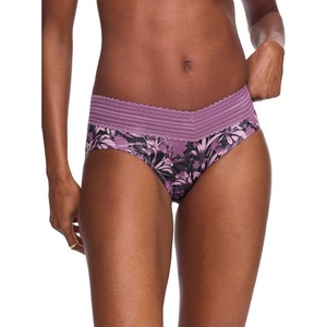 image:imageWarners womens No Pinching No Problems Digfree Comfort Waist With Lace Microfiber Hipster 5609jBlack  Plum Hannah Floral
