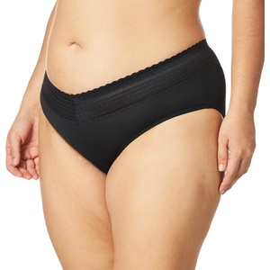image:imageWarners womens No Pinching No Problems Digfree Comfort Waist With Lace Microfiber Hipster 5609jBlack