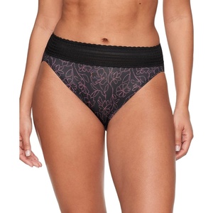image:imageWarners womens No Pinching No Problems Digfree Comfort Waist With Lace Microfiber Hipster 5609jBlack Floral Linework