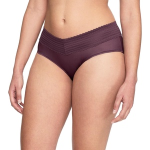 image:imageWarners womens No Pinching No Problems Digfree Comfort Waist With Lace Microfiber Hipster 5609jBurgundy