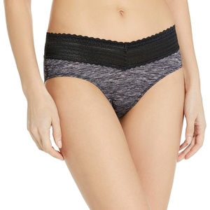 image:imageWarners womens No Pinching No Problems Digfree Comfort Waist With Lace Microfiber Hipster 5609jCharcoal Heather Print
