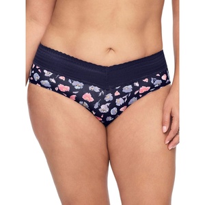 image:imageWarners womens No Pinching No Problems Digfree Comfort Waist With Lace Microfiber Hipster 5609jEvening Blue Lucky Floral