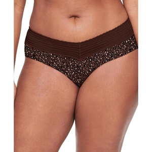 image:imageWarners womens No Pinching No Problems Digfree Comfort Waist With Lace Microfiber Hipster 5609jMahogany Animal Print