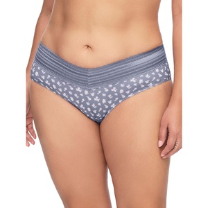 image:imageWarners womens No Pinching No Problems Digfree Comfort Waist With Lace Microfiber Hipster 5609jSilver Shadow Ditsy