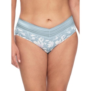 image:imageWarners womens No Pinching No Problems Digfree Comfort Waist With Lace Microfiber Hipster 5609jSky Blithe Floral