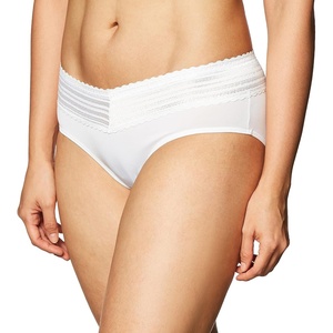 image:imageWarners womens No Pinching No Problems Digfree Comfort Waist With Lace Microfiber Hipster 5609jWhite