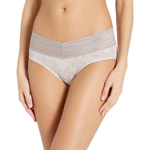 image:imageWarners womens No Pinching No Problems Digfree Comfort Waist With Lace Microfiber Hipster 5609jWhite and Mink Swirl
